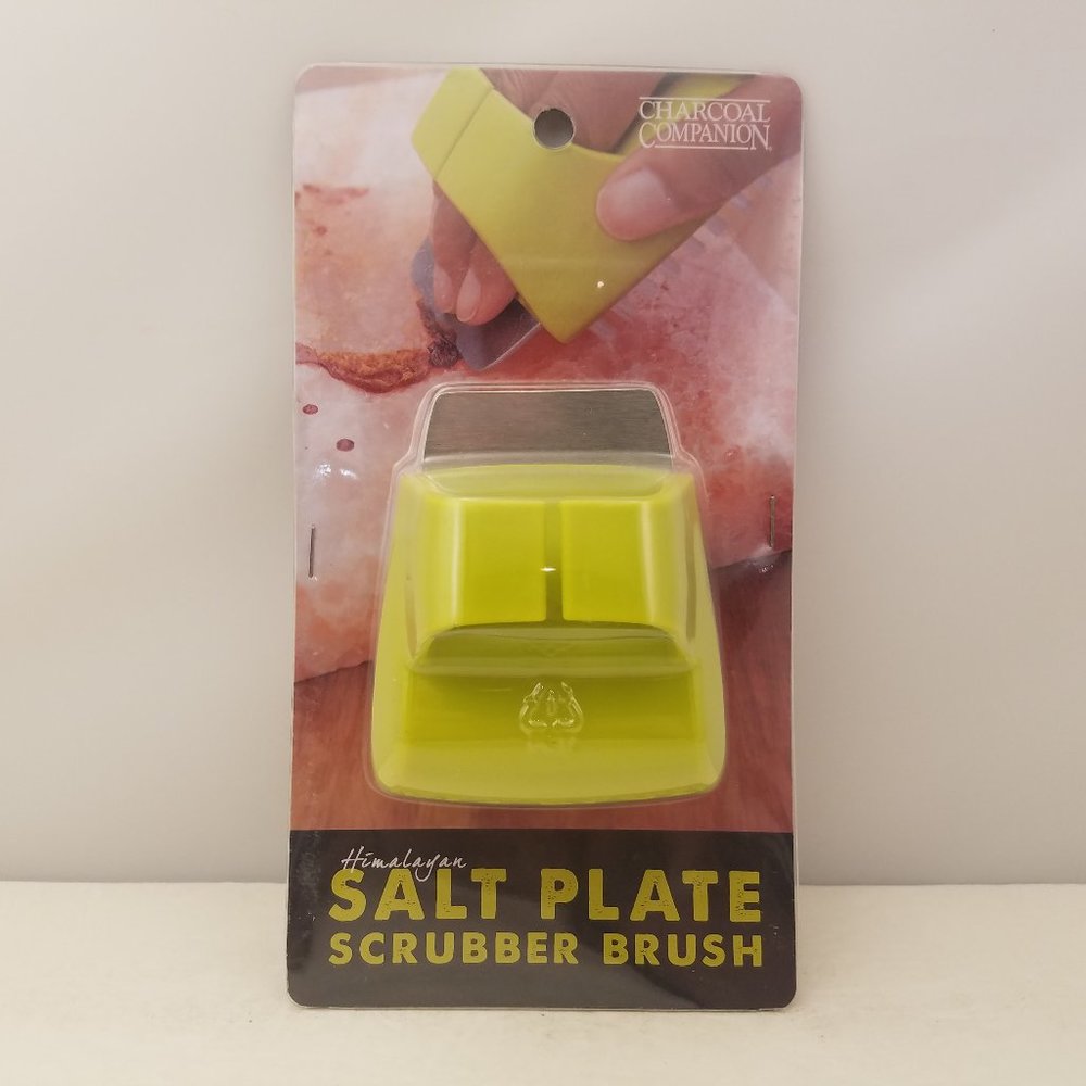 Charcoal Companion Himalayan Salt Plate Scrubber Brush Green